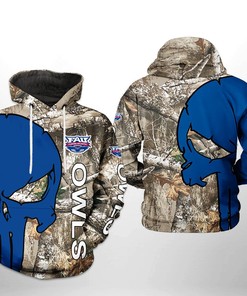 Florida Atlantic Owls NCAA Camo Veteran Hunting 3D All Over Print Hoodie, Zip-Up Hoodie