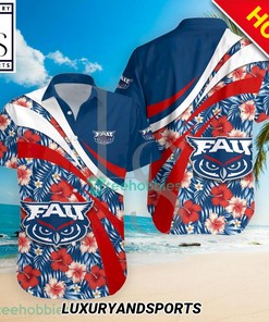 Florida Atlantic Owls NCAA Hibiscus Tropical Flower Hawaiian Shirt