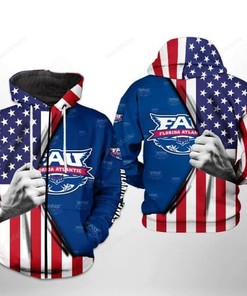 Florida Atlantic Owls NCAA US Flag 3D Printed Hoodie/Zipper Hoodie
