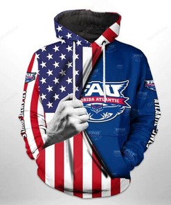 Florida Atlantic Owls NCAA US Flag 3D Printed Hoodie/Zipper Hoodie