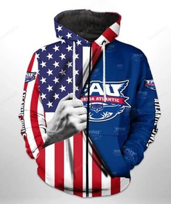 Florida Atlantic Owls NCAA US Flag 3D Printed Hoodie/Zipper Hoodie