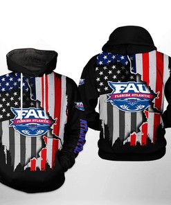 Florida Atlantic Owls NCAA US Flag 3D Printed Hoodie/Zipper Hoodie Ver 1