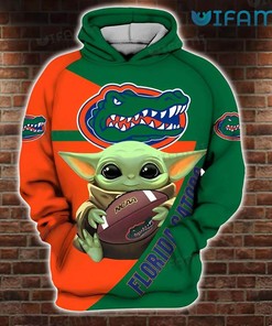 Florida Gators Hoodie 3D Baby Yoda Hug Football Logo Gators Gift Ver 1