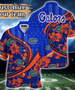 Florida Gators NCAA US Flag Flower Hawaii Shirt For Fans