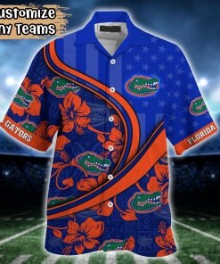 Florida Gators NCAA US Flag Flower Hawaii Shirt For Fans