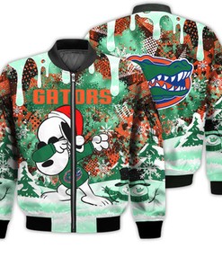 Florida Gators Snoopy Dabbing The Peanuts Sports Football American Christmas Dripping Matching Gifts Unisex 3D Bomber Jacket