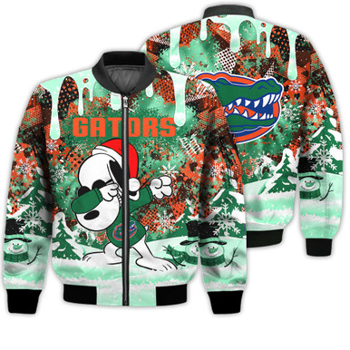Florida Gators Snoopy Dabbing The Peanuts Sports Football American Christmas Dripping Matching Gifts Unisex 3D Bomber Jacket