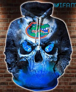 Florida Gators Zip Up Hoodie 3D Skull Galaxy Background Logo Gators Gift