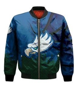 Florida Gulf Coast Eagles Bomber Jacket Basketball Net Grunge Pattern- NCAA