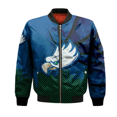 Florida Gulf Coast Eagles Bomber Jacket Basketball Net Grunge Pattern- NCAA