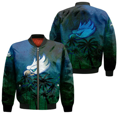 Florida Gulf Coast Eagles Bomber Jacket Coconut Tree Tropical Grunge - NCAA