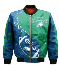 Florida Gulf Coast Eagles Bomber Jacket Flame Ball - NCAA