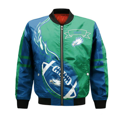 Florida Gulf Coast Eagles Bomber Jacket Flame Ball - NCAA