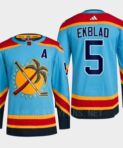 Florida Panthers 2023 Reverse Retro 2.0 Aaron Ekblad 5 Blue Primegreen Jersey Men's