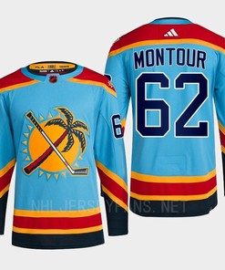 Florida Panthers 2023 Reverse Retro 2.0 Brandon Montour 62 Blue Primegreen Jersey Men's