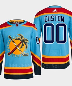 Florida Panthers 2023 Reverse Retro 2.0 Custom 00 Blue Primegreen Jersey Men's