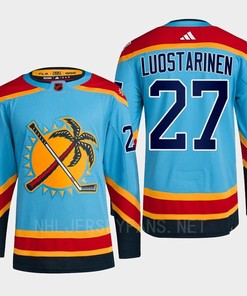 Florida Panthers 2023 Reverse Retro 2.0 Eetu Luostarinen 27 Blue Primegreen Jersey Men's