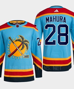 Florida Panthers 2023 Reverse Retro 2.0 Josh Mahura 28 Blue Primegreen Jersey Men's