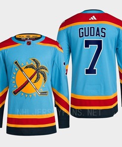 Florida Panthers 2023 Reverse Retro 2.0 Radko Gudas 7 Blue Primegreen Jersey Men's