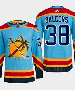 Florida Panthers 2023 Reverse Retro 2.0 Rudolfs Balcers 38 Blue Primegreen Jersey Men's