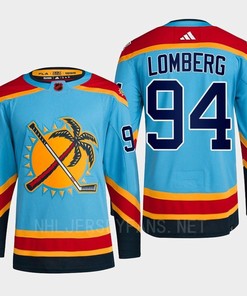 Florida Panthers 2023 Reverse Retro 2.0 Ryan Lomberg 94 Blue Primegreen Jersey Men's