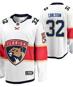 Florida Panthers 32 Lucas Carlsson 2023 Jersey White Away Jersey