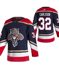 Florida Panthers 32 Lucas Carlsson 2023 Reverse Retro Navy Jersey Jersey