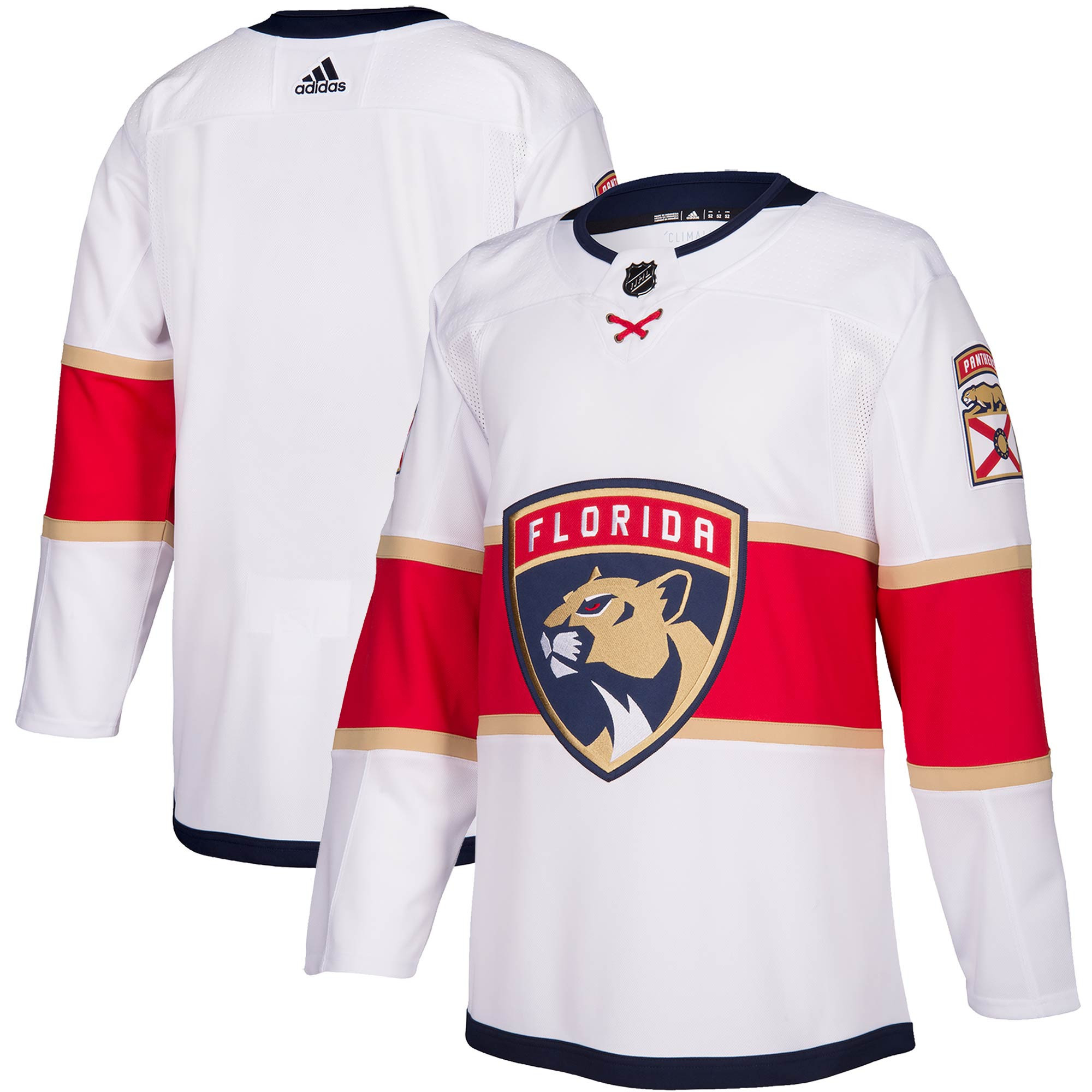 Florida Panthers Adidas Away Authentic Custom Jersey - White Custom Jerseys Nhl