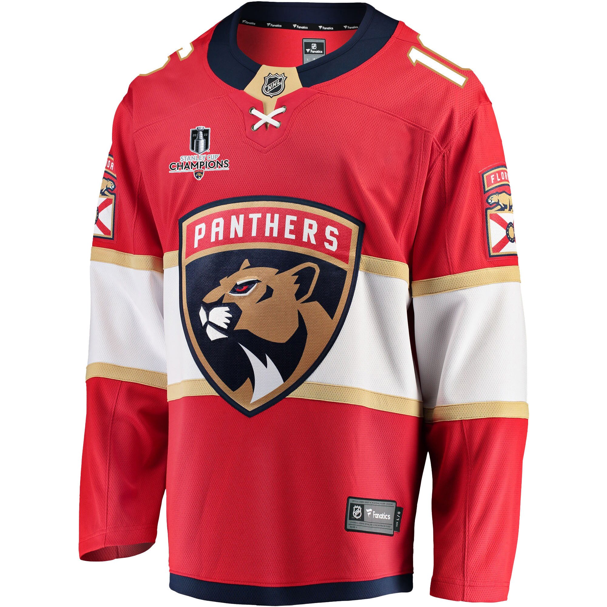 Florida Panthers Aleksander Barkov 16 Home 2023 Stanley Cup Champions Breakaway Men Jersey - Red