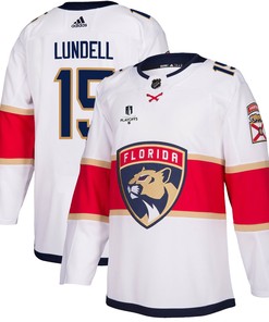 Florida Panthers Anton Lundell 15 Away 2023 Stanley Cup Playoffs Breakaway Men Jersey - White