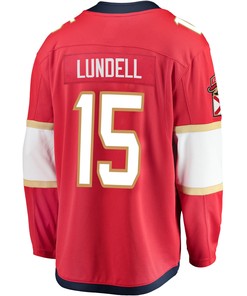 Florida Panthers Anton Lundell 15 Home 2023 Stanley Cup Final Breakaway Men Jersey - Red