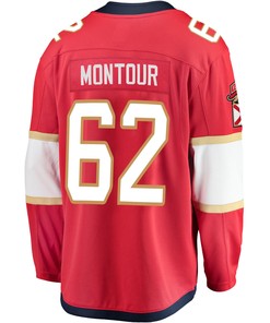 Florida Panthers Brandon Montour 62 Home 2023 Stanley Cup Final Breakaway Men Jersey - Red