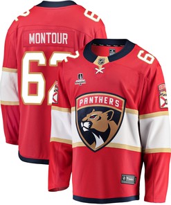 Florida Panthers Brandon Montour 62 Home 2023 Stanley Cup Playoffs Breakaway Men Jersey - Red