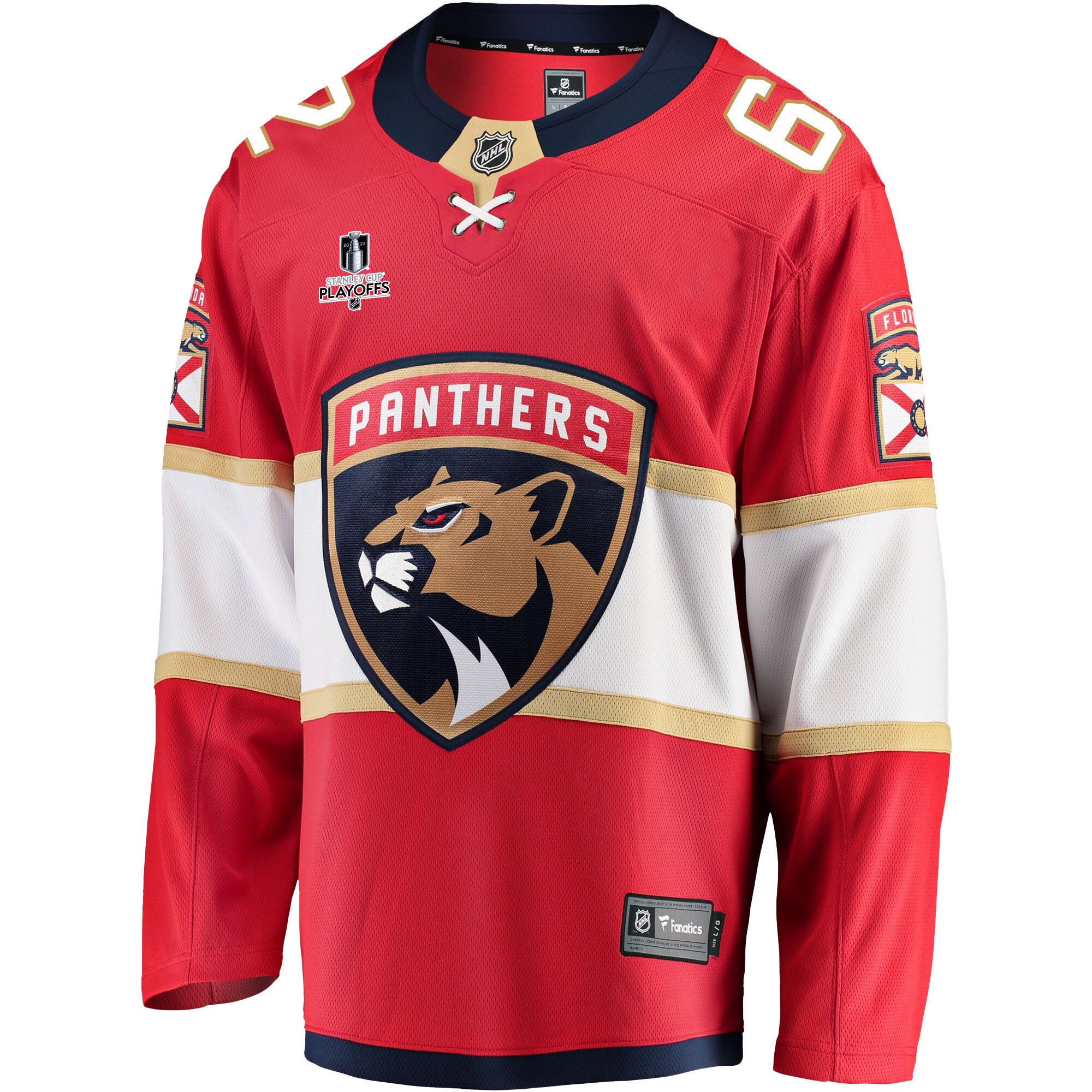 Florida Panthers Brandon Montour 62 Home 2023 Stanley Cup Playoffs Breakaway Men Jersey - Red