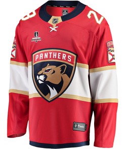 Florida Panthers Claude Giroux 28 Home 2023 Stanley Cup Playoffs Breakaway Men Jersey - Red
