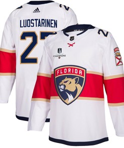 Florida Panthers Eetu Luostarinen 27 Away 2023 Stanley Cup Champions Breakaway Men Jersey - White