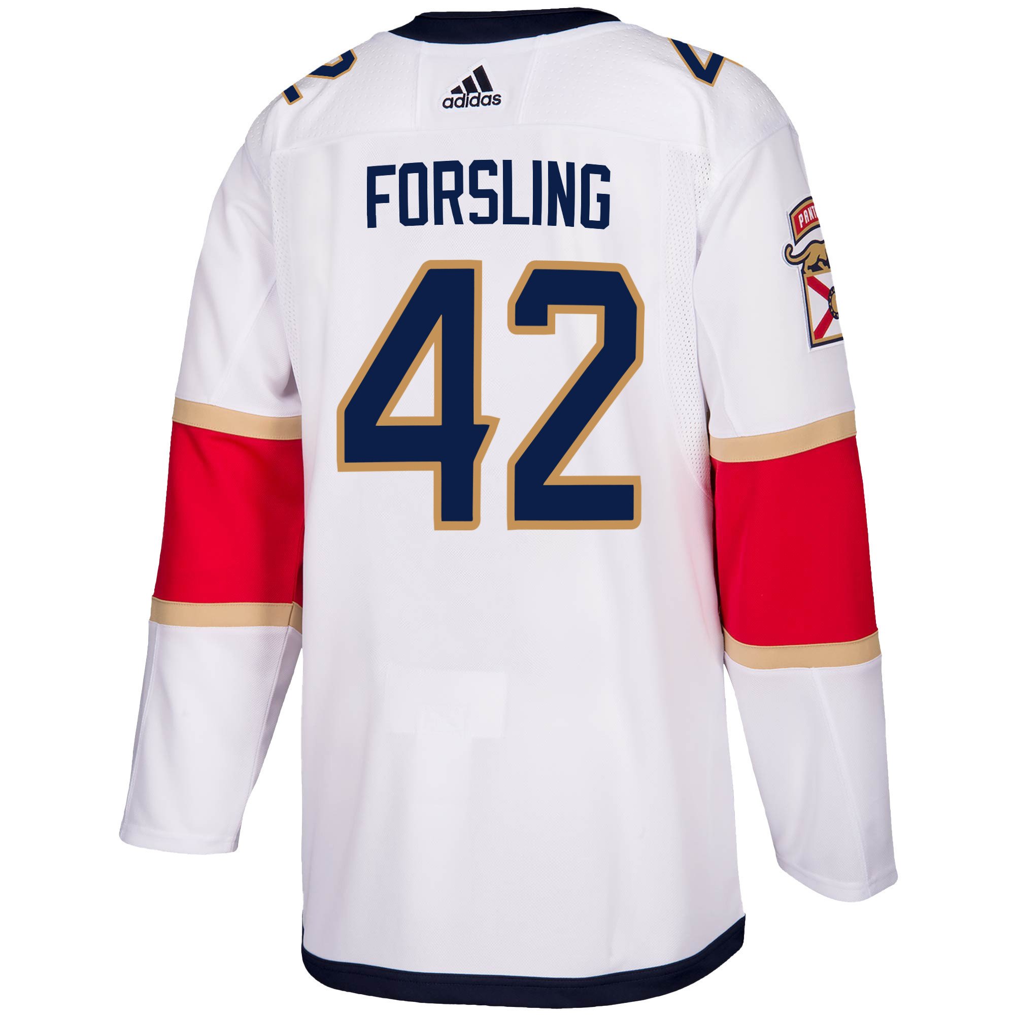 Florida Panthers Gustav Forsling 42 Away 2023 Stanley Cup Final Breakaway Men Jersey - White