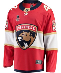 Florida Panthers Gustav Forsling 42 Home 2023 Stanley Cup Final Breakaway Men Jersey - Red
