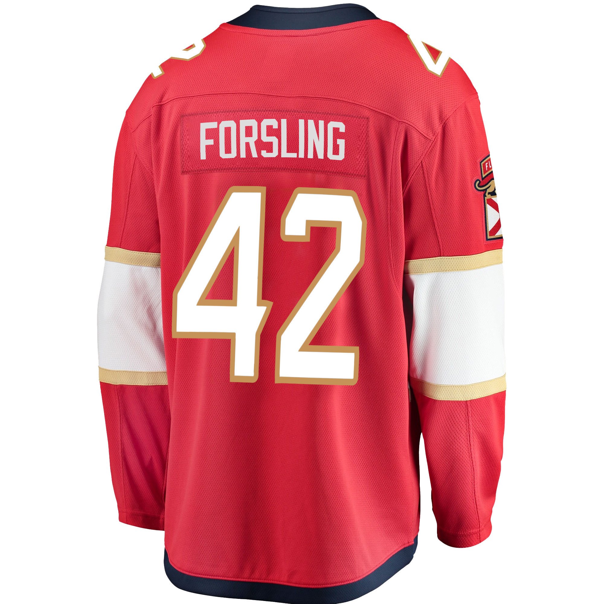 Florida Panthers Gustav Forsling 42 Home 2023 Stanley Cup Final Breakaway Men Jersey - Red