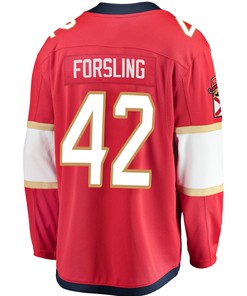 Florida Panthers Gustav Forsling 42 Home 2023 Stanley Cup Playoffs Breakaway Men Jersey - Red