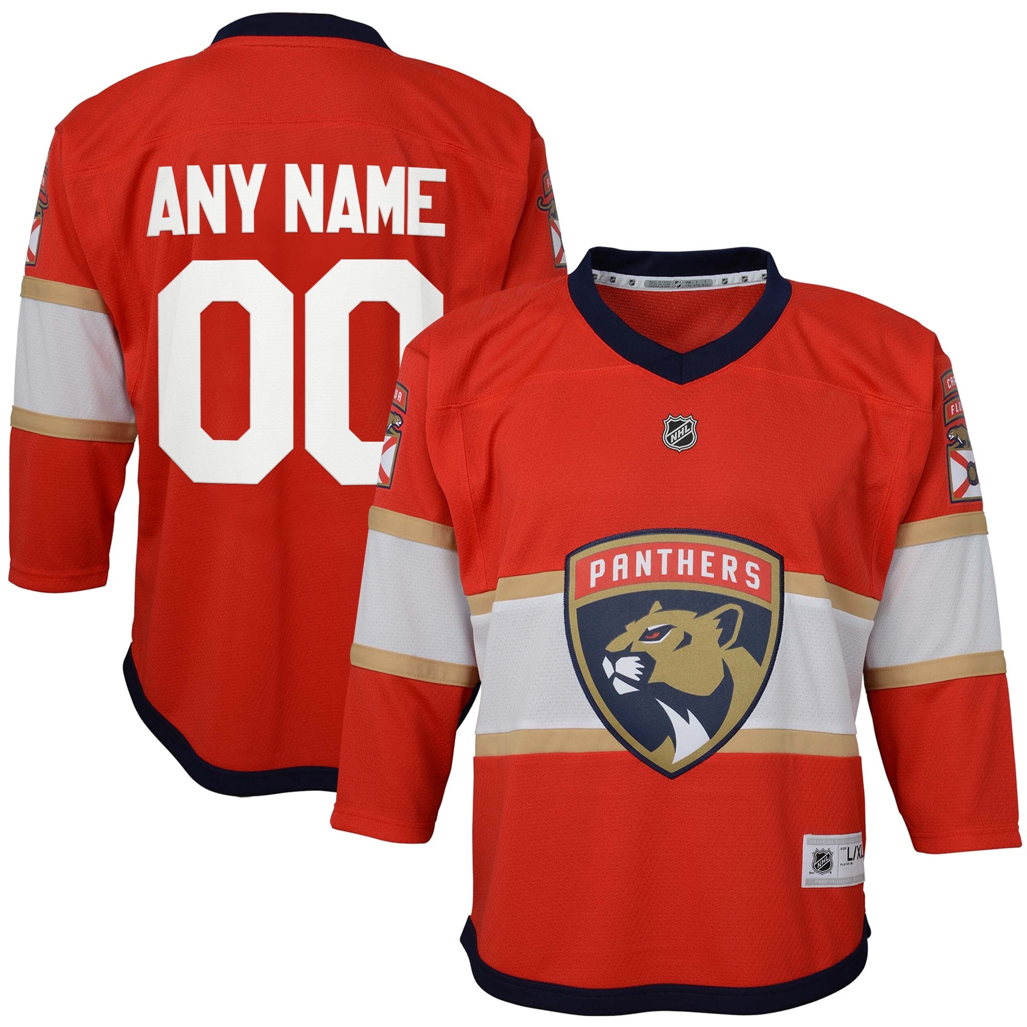Florida Panthers Home Replica Custom Jersey - Red Custom Jerseys Nhl