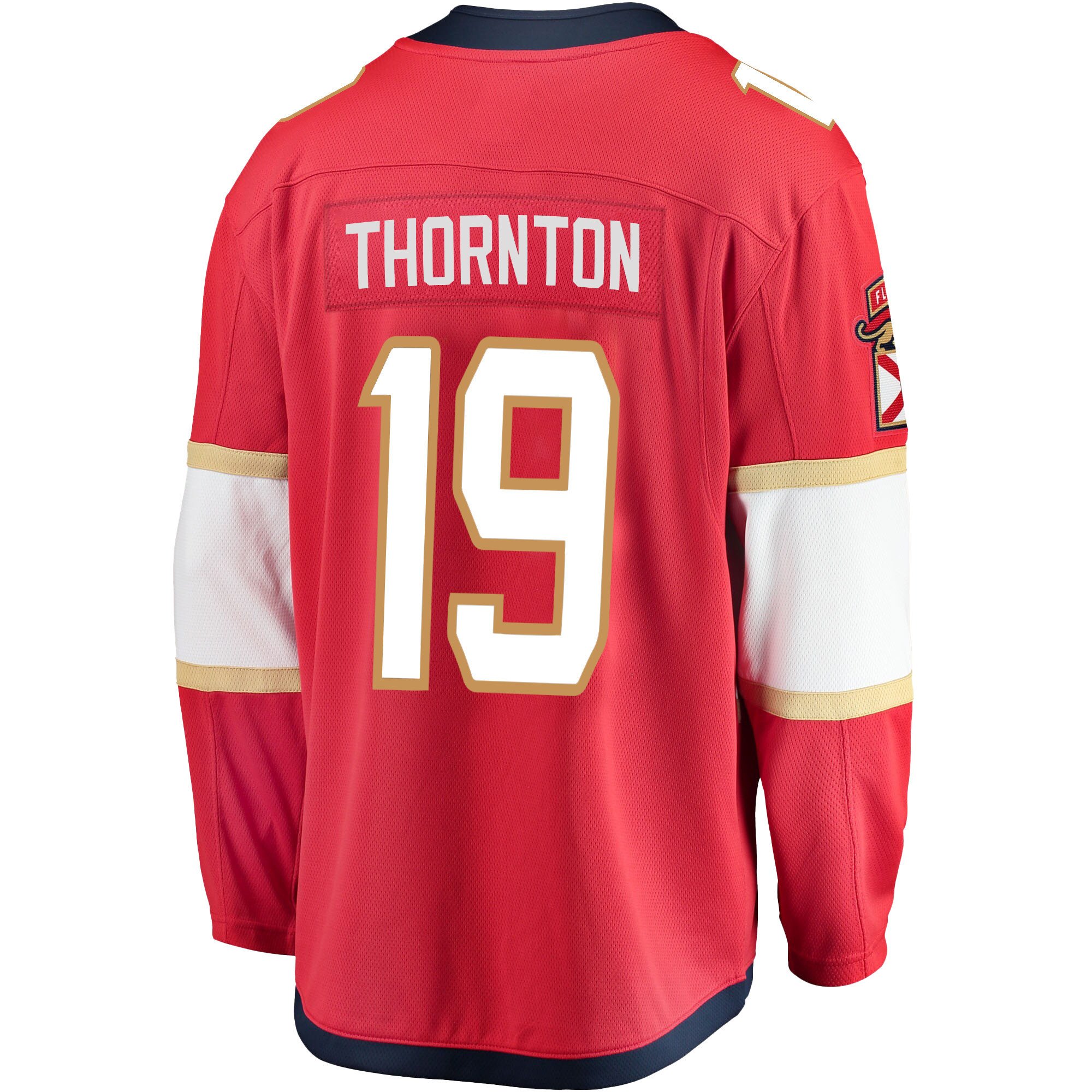 Florida Panthers Joe Thornton 19 Home 2023 Stanley Cup Champions Breakaway Men Jersey - Red