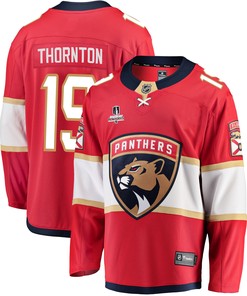 Florida Panthers Joe Thornton 19 Home 2023 Stanley Cup Playoffs Breakaway Men Jersey - Red