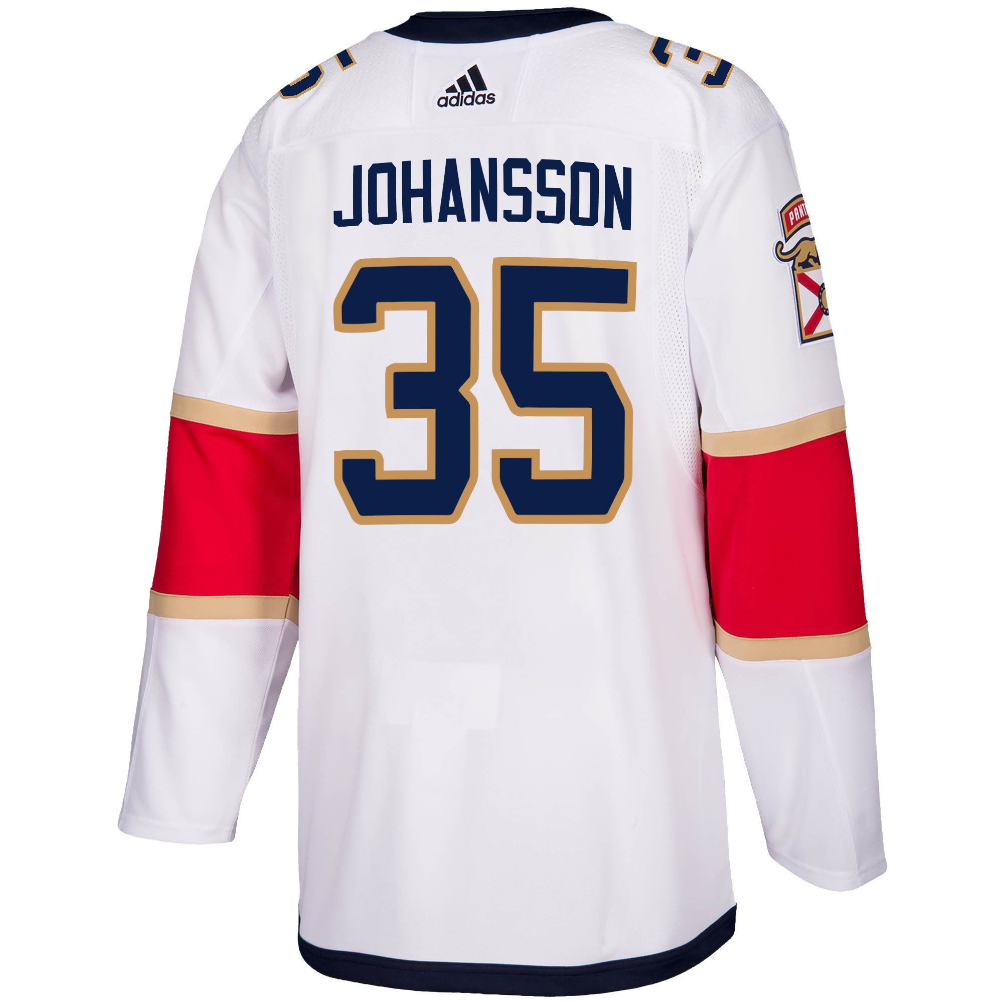 Florida Panthers Jonas Johansson 35 Away 2023 Stanley Cup Champions Breakaway Men Jersey - White