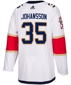 Florida Panthers Jonas Johansson 35 Away 2023 Stanley Cup Final Breakaway Men Jersey - White