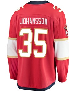 Florida Panthers Jonas Johansson 35 Home 2023 Stanley Cup Final Breakaway Men Jersey - Red
