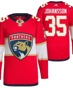 Florida Panthers Jonas Johansson Home Red 35 Jersey Primegreen Jersey