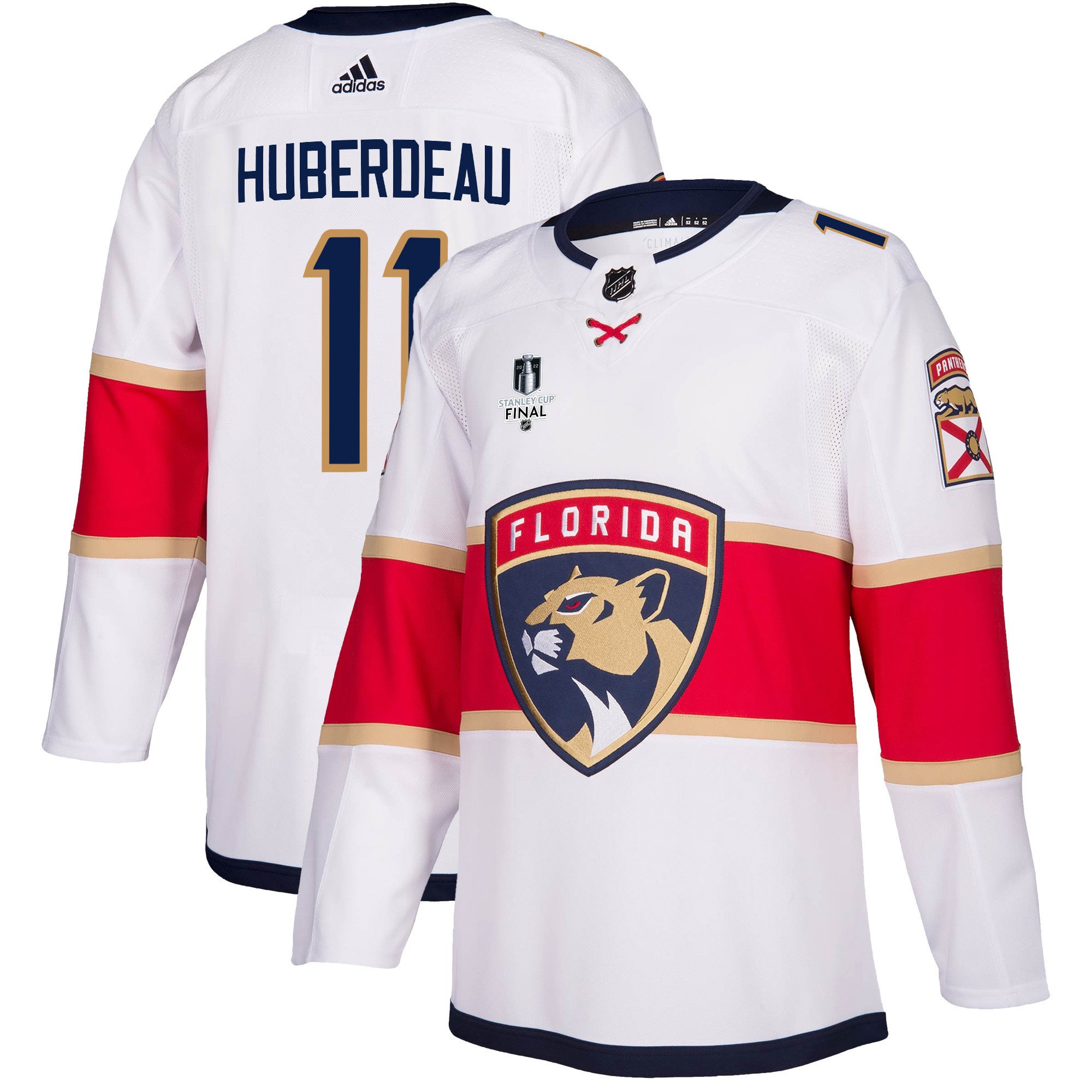 Florida Panthers Jonathan Huberdeau 11 Away 2023 Stanley Cup Final Breakaway Men Jersey - White