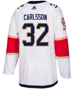 Florida Panthers Lucas Carlsson 32 Away 2023 Stanley Cup Playoffs Breakaway Men Jersey - White