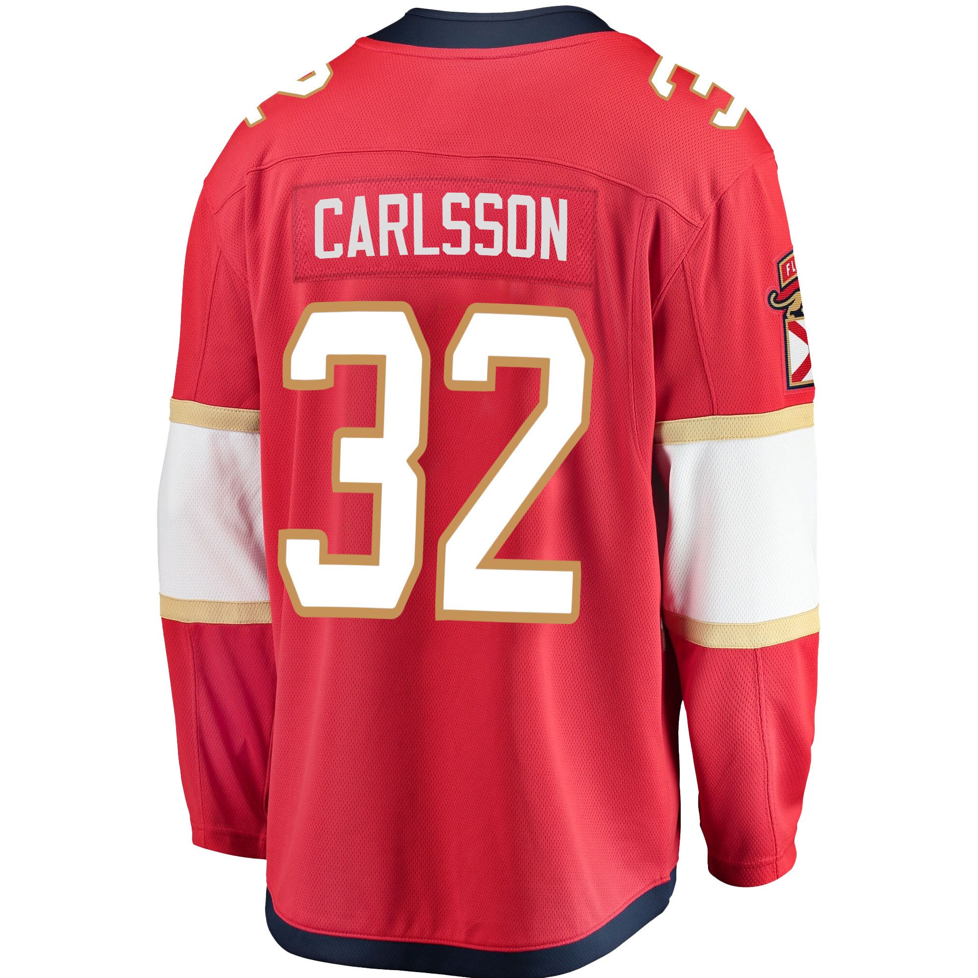 Florida Panthers Lucas Carlsson 32 Home 2023 Stanley Cup Final Breakaway Men Jersey - Red